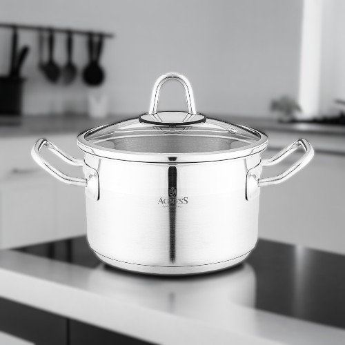

Кастрюля Agness с крышкой, нержавеющая сталь, 1,8 л, Серебристый
