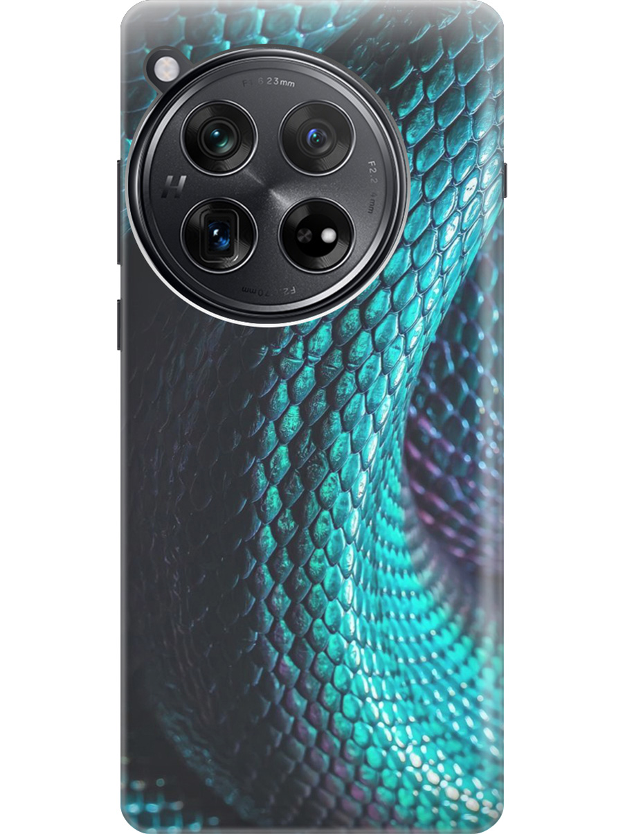 

Силиконовый чехол на OnePlus 12 с рисунком "Змеиная кожа", Зеленый;синий, 20012114