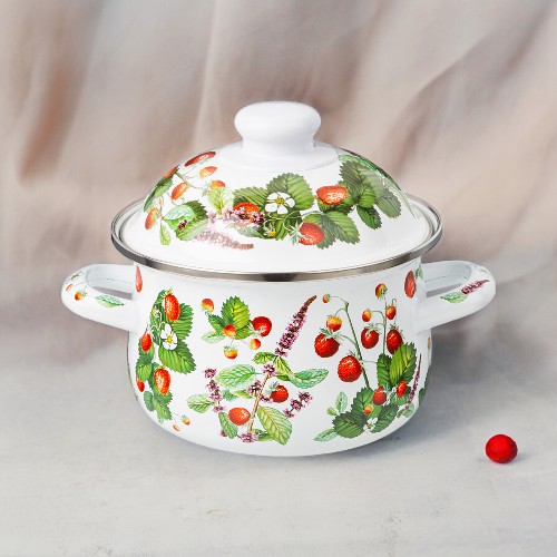 

Кастрюля Agness с крышкой, эмалированная сталь, 1,5 л, Белый