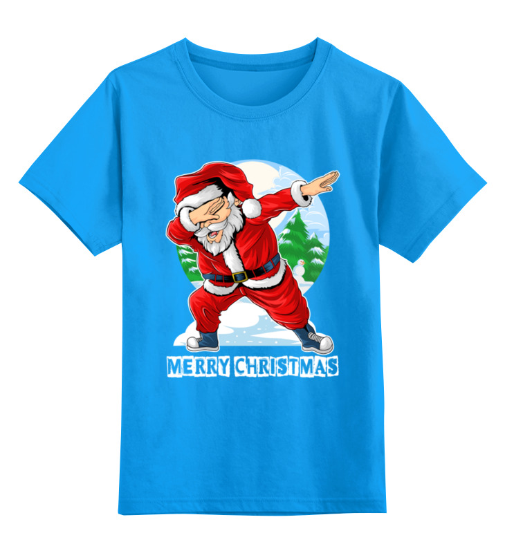 

Футболка детская Printio Santa dab цв. голубой р. 104, Santa dab