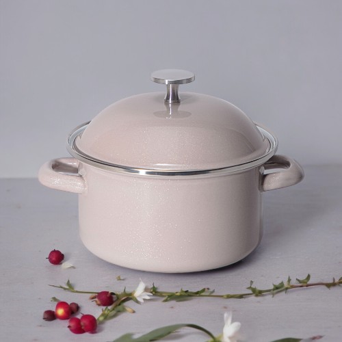 

Кастрюля Agness с крышкой, эмалированная сталь, 1,8 л, Розовый