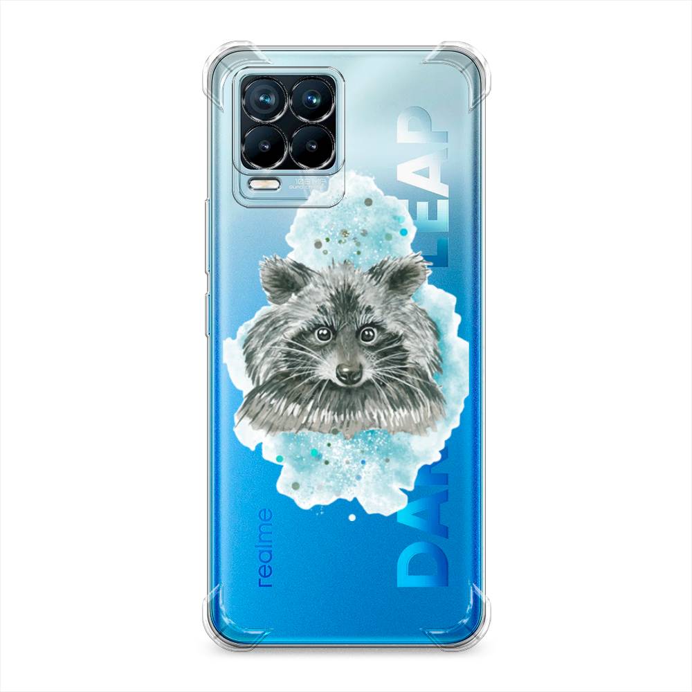 фото Противоударный силиконовый чехол "енот в голубом облаке" на realme 8 pro awog