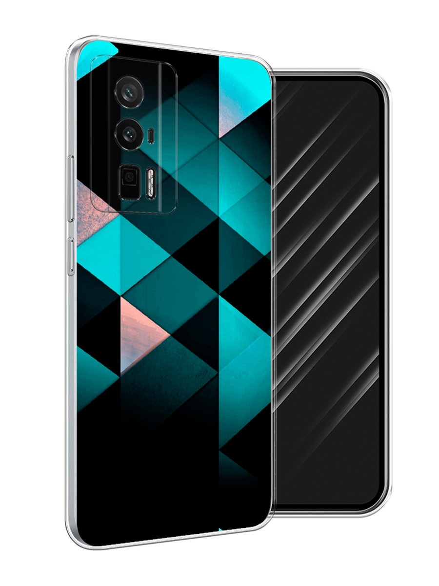 

Чехол Awog на Xiaomi Redmi K60/Poco F5 Pro "Геометрия 16", Бирюзовый;черный, 318850-1