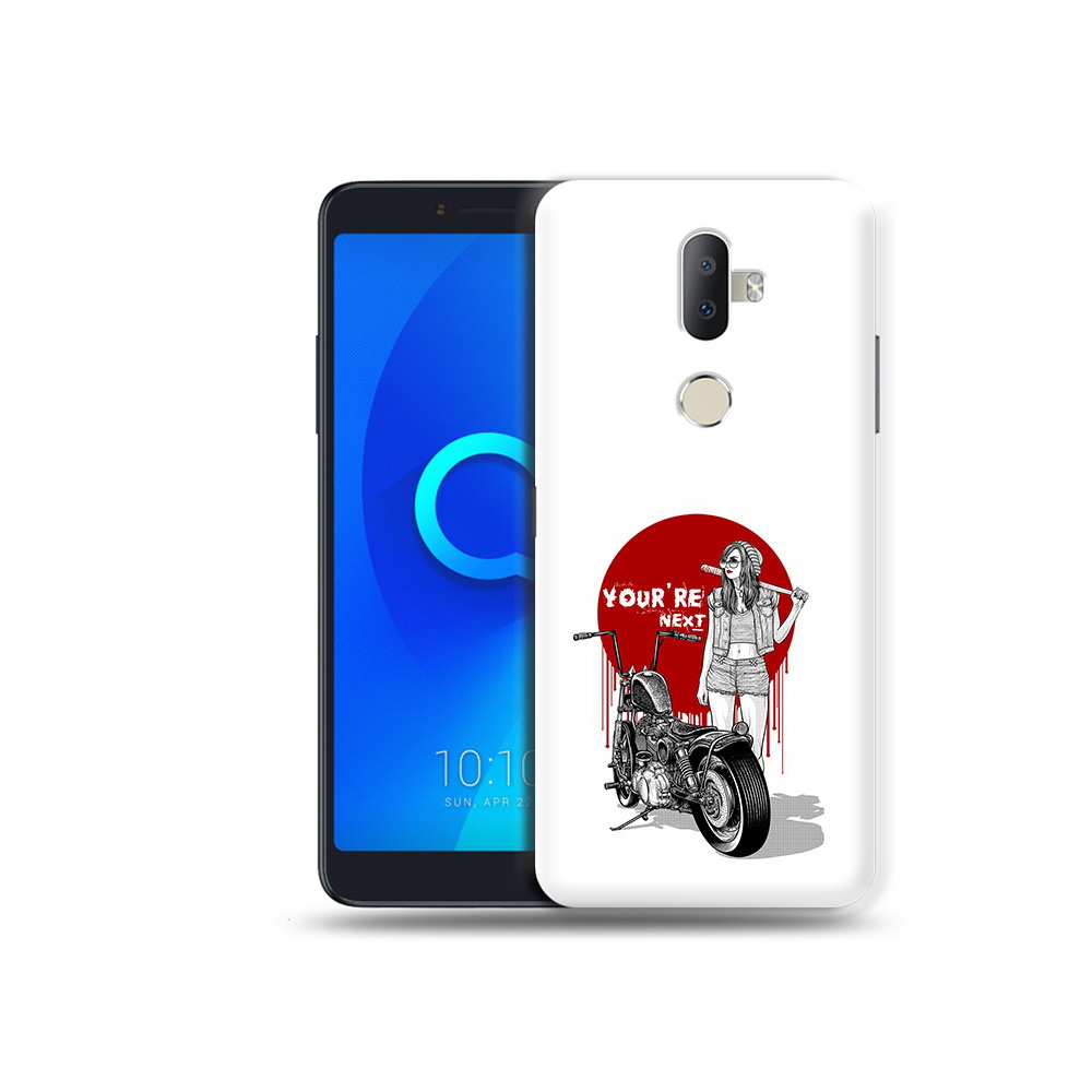 

Чехол MyPads Tocco для Alcatel 3V девушка с мотоциклом, Прозрачный, Tocco