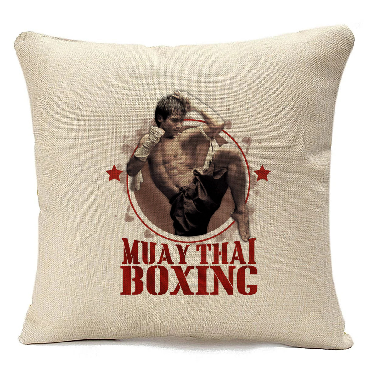 

Подушка бежевая CoolPodarok Muay thai boxing, Бежевый