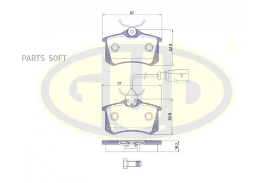 

Тормозные колодки G.U.D. задние дисковые GBP026351