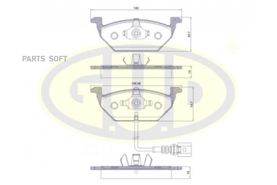 

Тормозные колодки G.U.D. передние дисковые GBP063341