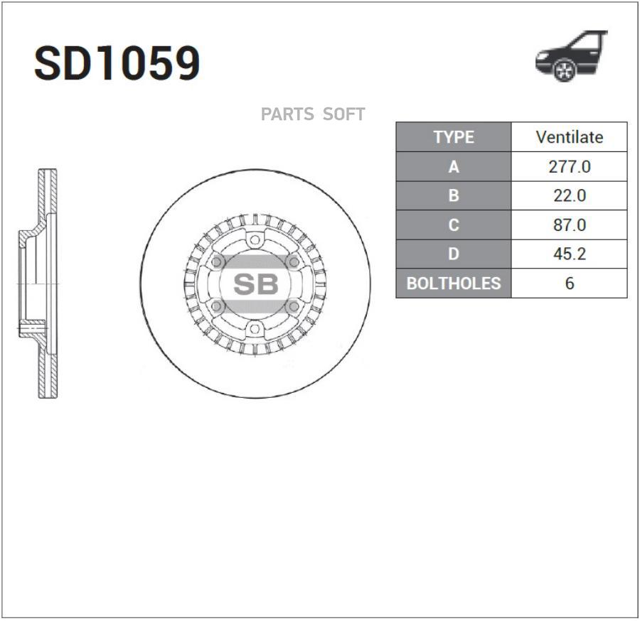 

Диск тормозной SD1059 (ZB403101)