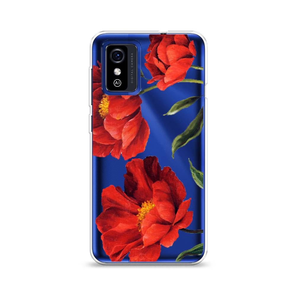 фото Силиконовый чехол "красные маки" на zte blade l9 awog