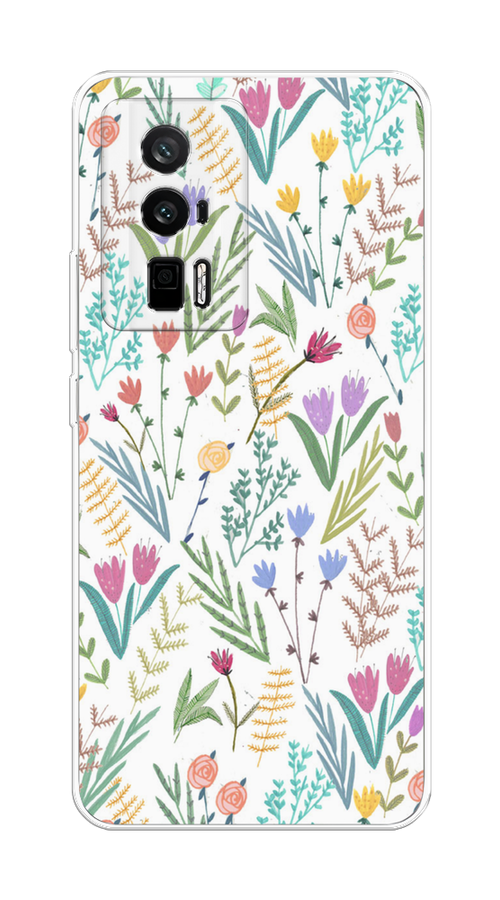 

Чехол Awog на Xiaomi Redmi K60, Poco F5 Pro "Полевые цветы рисунок", Белый;зеленый, 318850-1