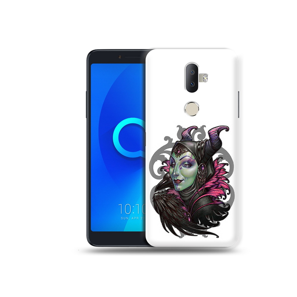 

Чехол MyPads Tocco для Alcatel 3V зеленая девушка с вороном, Прозрачный, Tocco