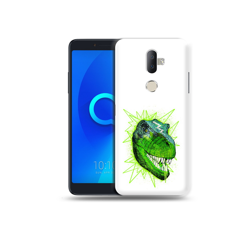 

Чехол MyPads Tocco для Alcatel 3V зеленый динозавр, Прозрачный, Tocco