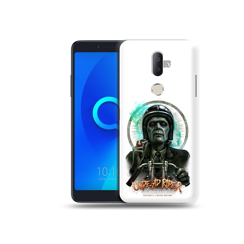 

Чехол MyPads Tocco для Alcatel 3V зеленый мужчина с сигаретой на мотоцикле, Прозрачный, Tocco