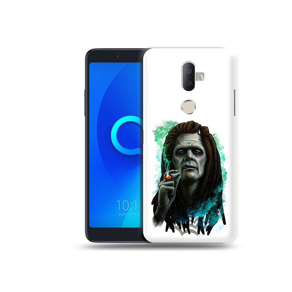 

Чехол MyPads Tocco для Alcatel 3V зеленый мужчина с сигаретой, Прозрачный, Tocco