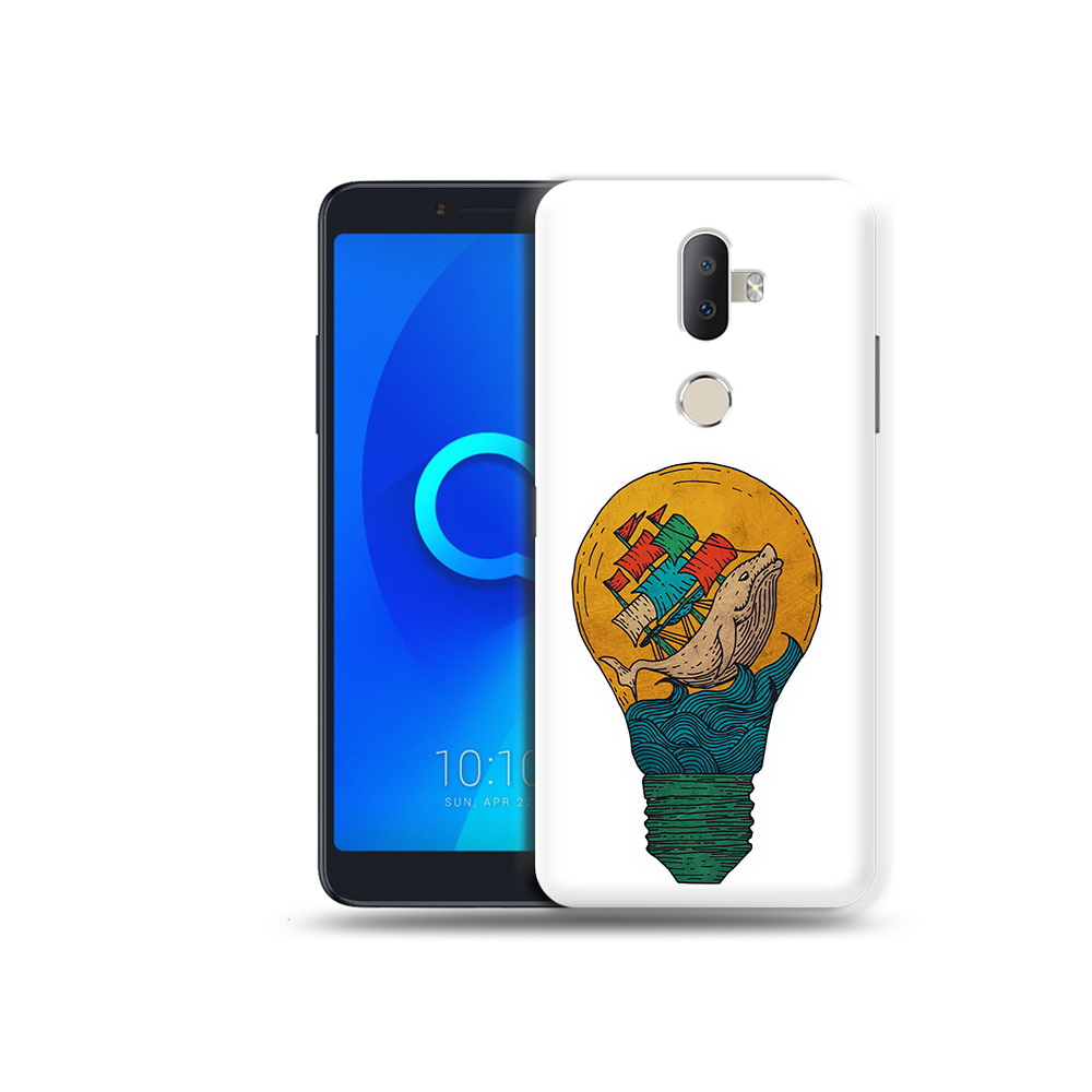 

Чехол MyPads Tocco для Alcatel 3V кит в лампочке с парусами, Прозрачный, Tocco