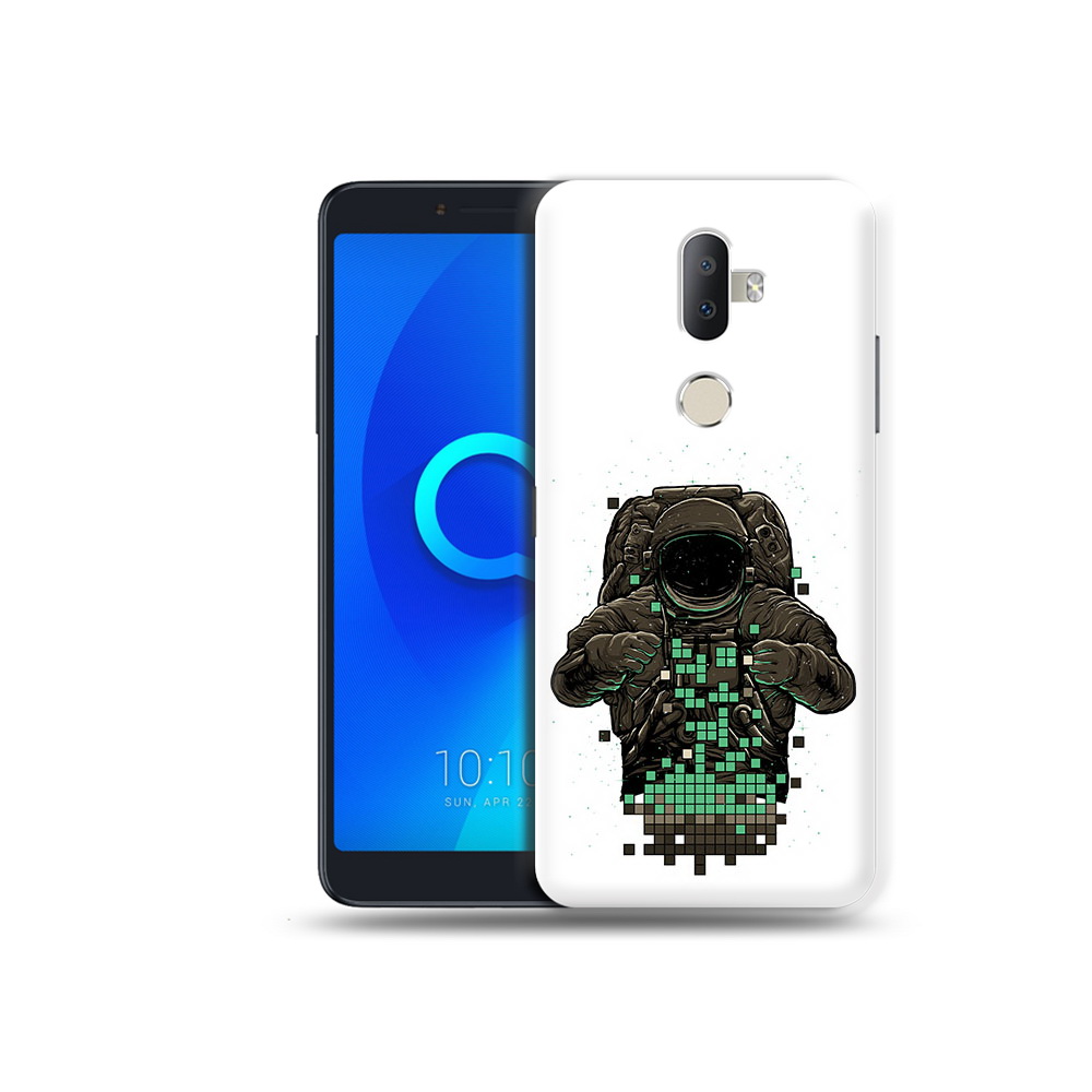 

Чехол MyPads Tocco для Alcatel 3V космонавт с пикселями, Прозрачный, Tocco