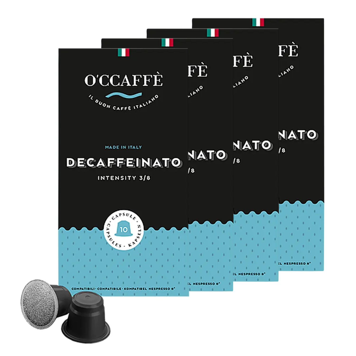 Кофе в капсулах O'CCAFFE Decaffeinato для системы Nespresso, 40 шт (без кофеина)
