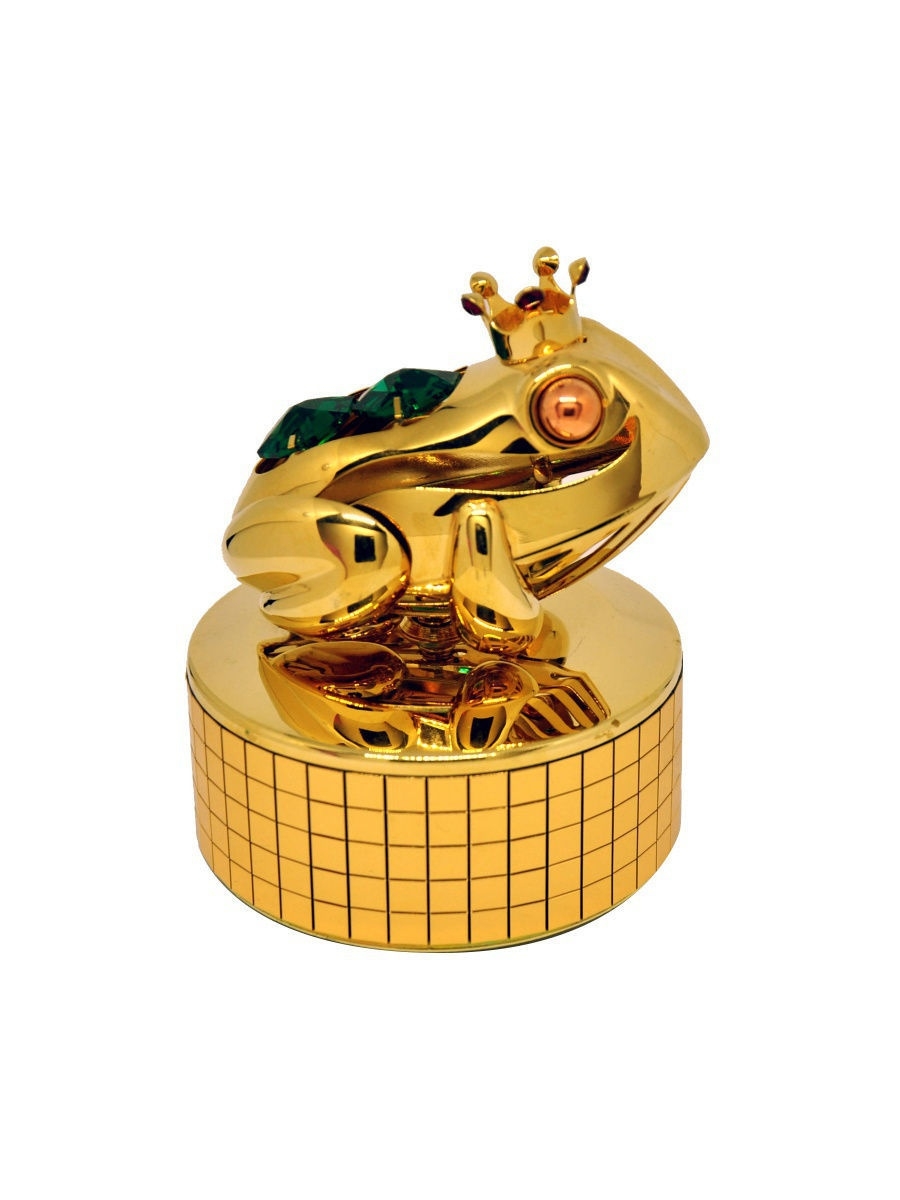 

Фигурка лягушка с музыкальным механизмом CRYSTOCRAFT 227-033-GEM золотистый, 227-033-GEM