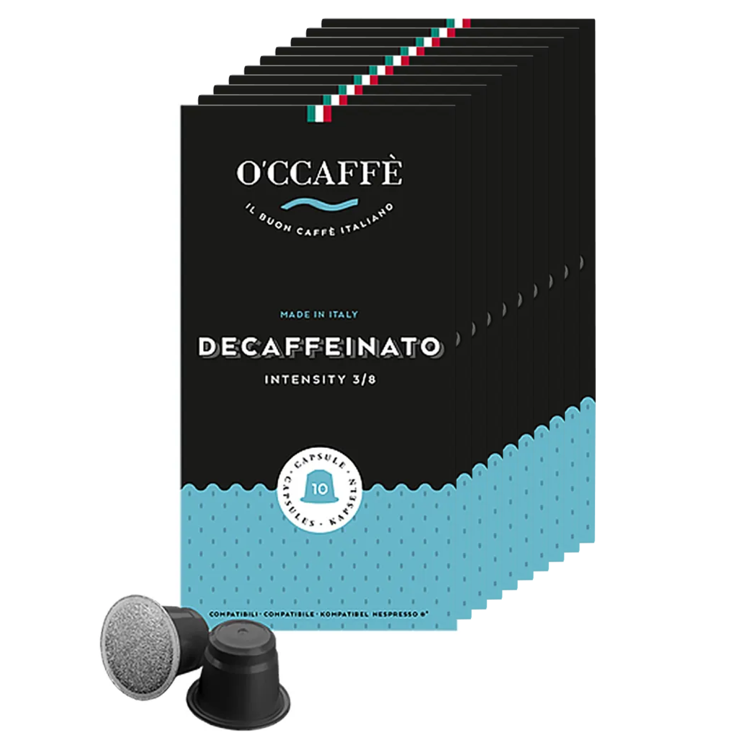 Кофе в капсулах O'CCAFFE Decaffeinato для системы Nespresso, 100 шт (без кофеина)