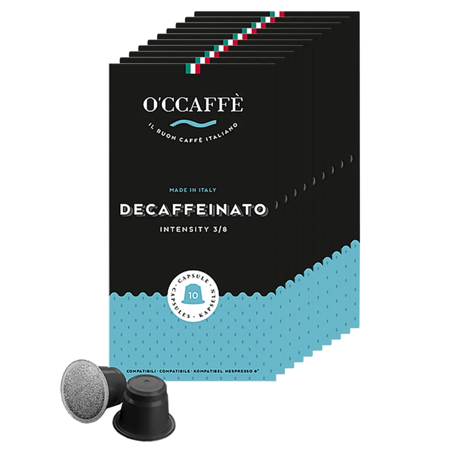 

Кофе в капсулах O'CCAFFE Decaffeinato для системы Nespresso, 100 шт (без кофеина)