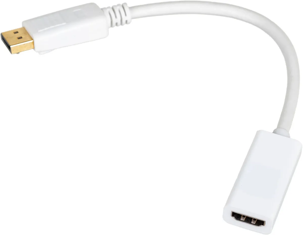 

Переходник HDMI f - DisplayPort m , белый, Переходник HDMI (f) - DisplayPort (m) , белый