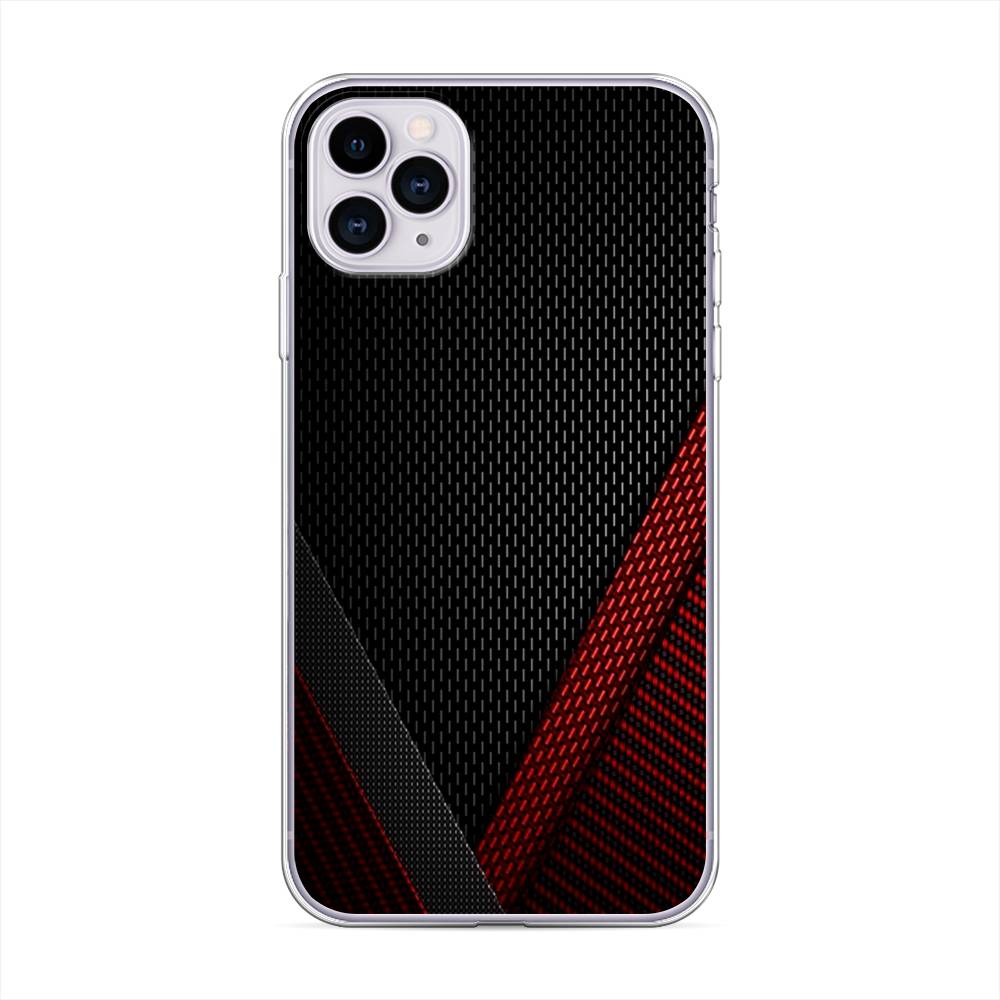 фото Силиконовый чехол "красный карбон" на apple iphone 11 pro awog