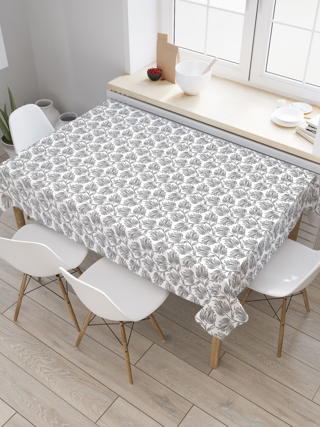 

Скатерть прямоугольная JoyArty "Цветущие лианы" из сатена, 120x145 см, Цветущие лианы