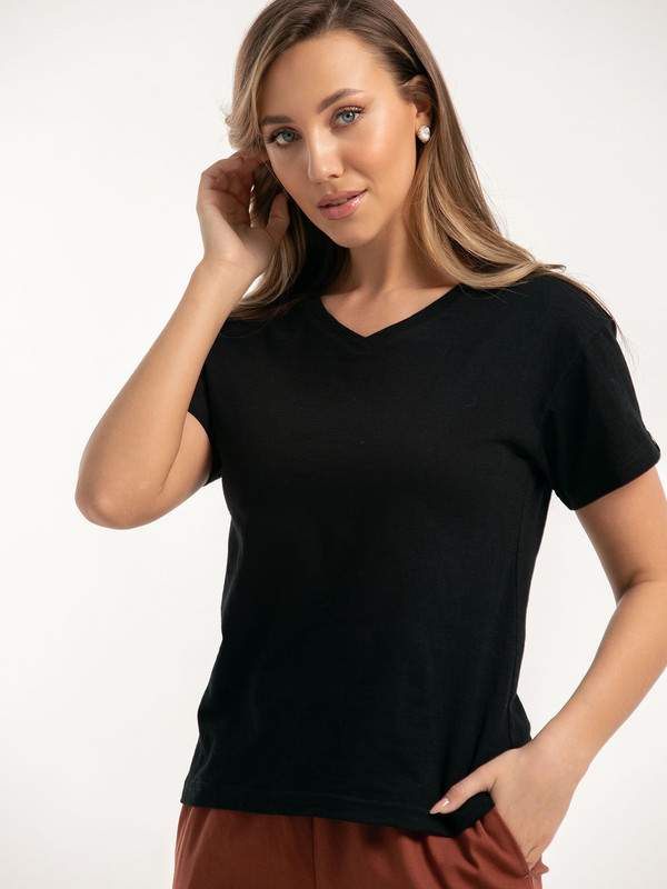 Футболка женская ModaRu М-35Ф черная 44 RU