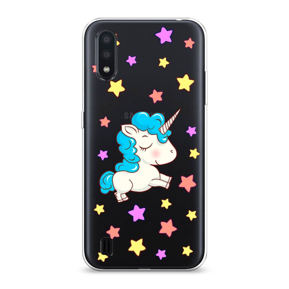 

Чехол Awog на Samsung Galaxy A01 "Звездный единорог", Разноцветный, 29550-2