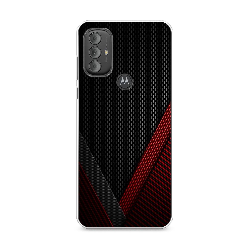 фото Силиконовый чехол "красный карбон" на motorola moto g power 2022 awog