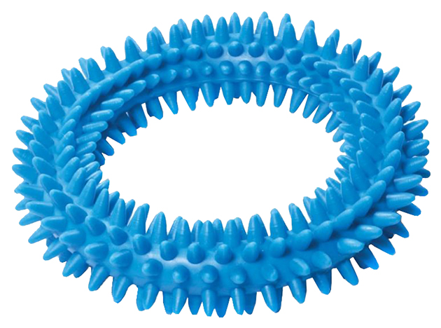Жевательная игрушка для собак Triol Колечко резиновое, голубой, 11,5 см