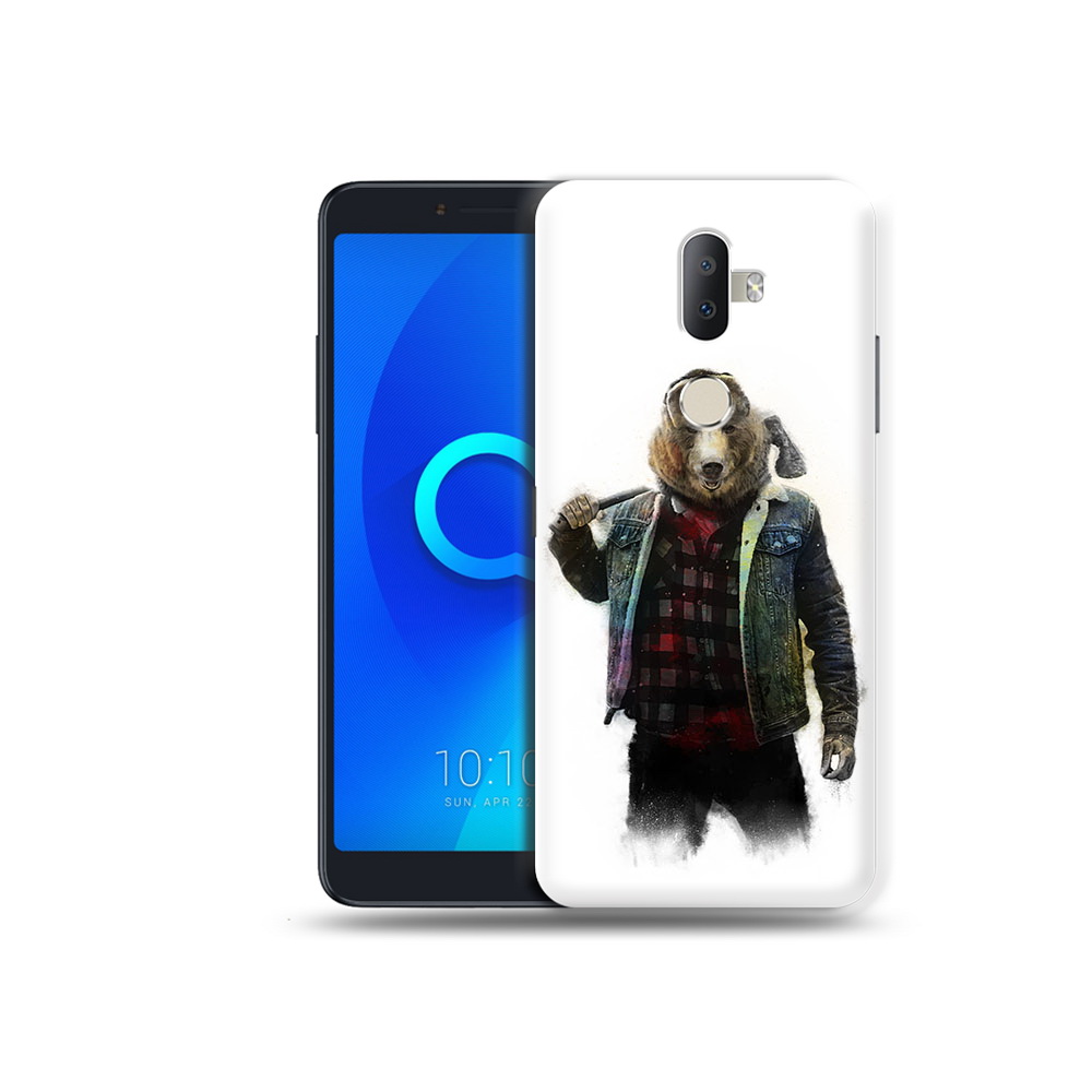 

Чехол MyPads Tocco для Alcatel 3V медведь с топором, Прозрачный, Tocco