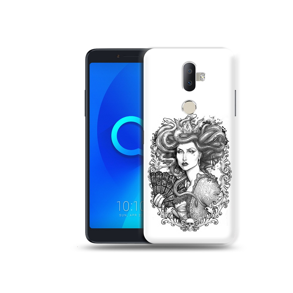 

Чехол MyPads Tocco для Alcatel 3V медуза черно белый, Прозрачный, Tocco