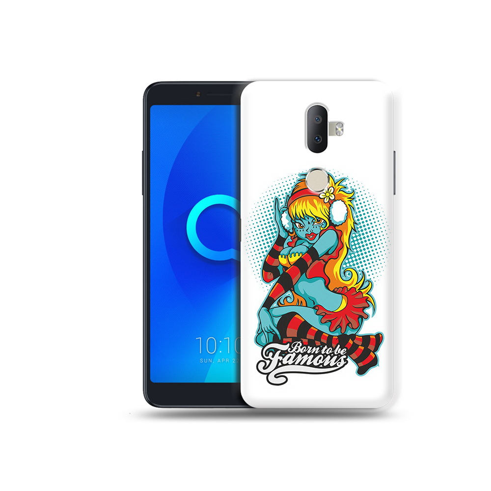 

Чехол MyPads Tocco для Alcatel 3V нарисованная девушка в наушниках, Прозрачный, Tocco