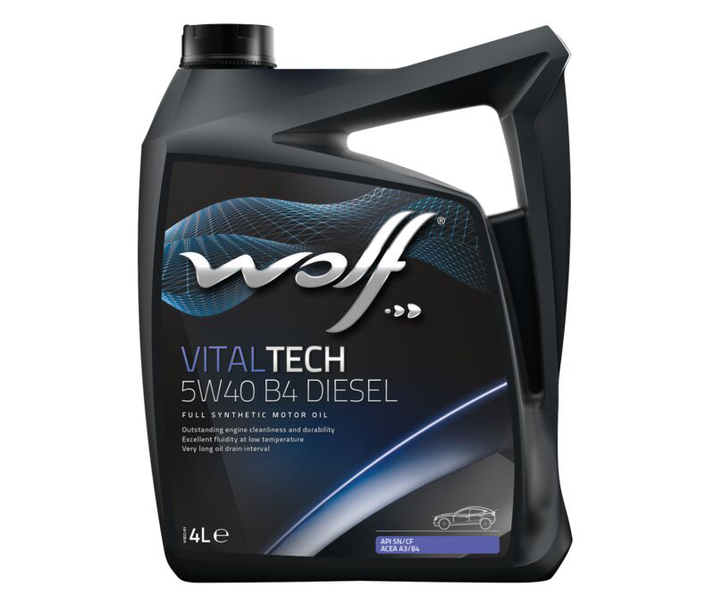 

WOLF OIL Моторное масло синтетическое Vitaltech B4 Diesel 5W-40, 4л