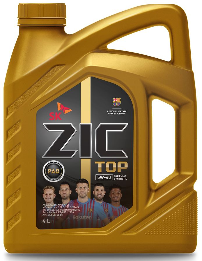 

Моторное масло синтетическое 4 л - ZIC TOP 5W-40 API SP, ACEA A3 / B3 / B4