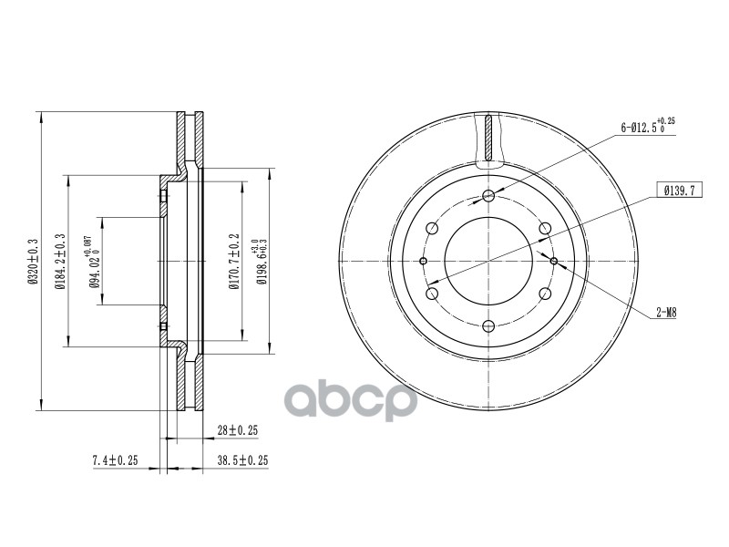 Диск Тормозной Перед Mitsubishi Pajero Sport/L200 15- Sat арт. ST-4615A223