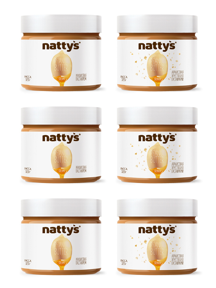 фото Набор арахисовых паст nattys creamy & crunchy natbox 6 штук 325 г
