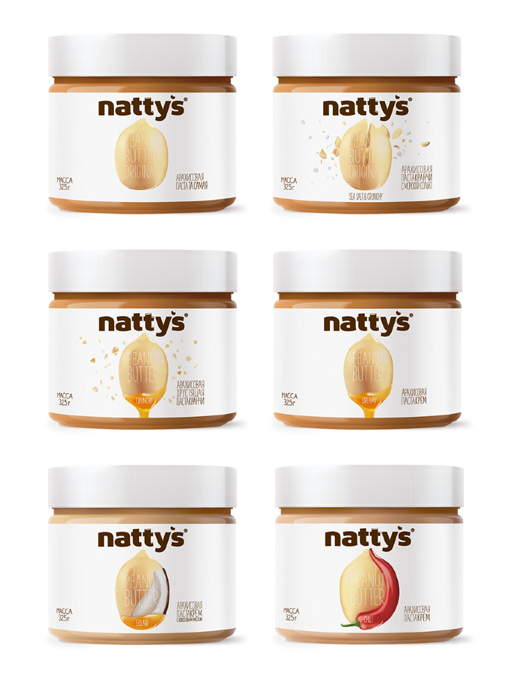 фото Набор арахисовых паст nattys peanut butter mix natbox 6 штук 325 г