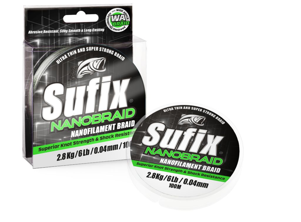 

Леска плетеная Sufix Nano Braid 0,08 мм, 100 м, 3,7 кг, aqua camo, Зеленый, Nano Braid