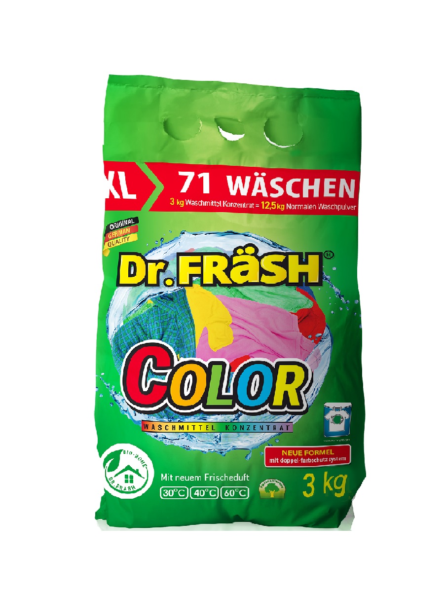 фото Концентрированный стиральный порошок dr.frash color 3 кг