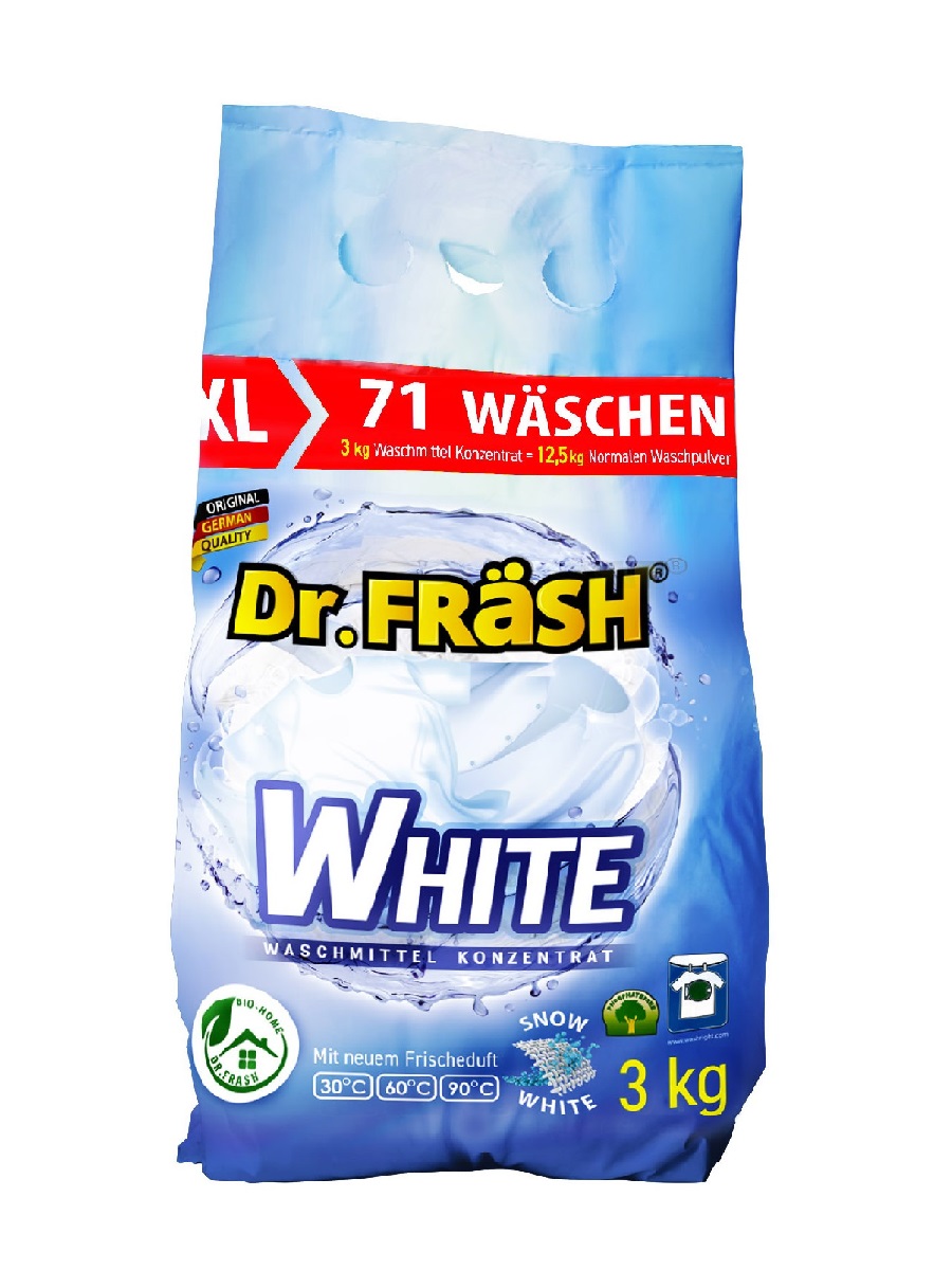 фото Концентрированный стиральный порошок dr.frash white 3 кг