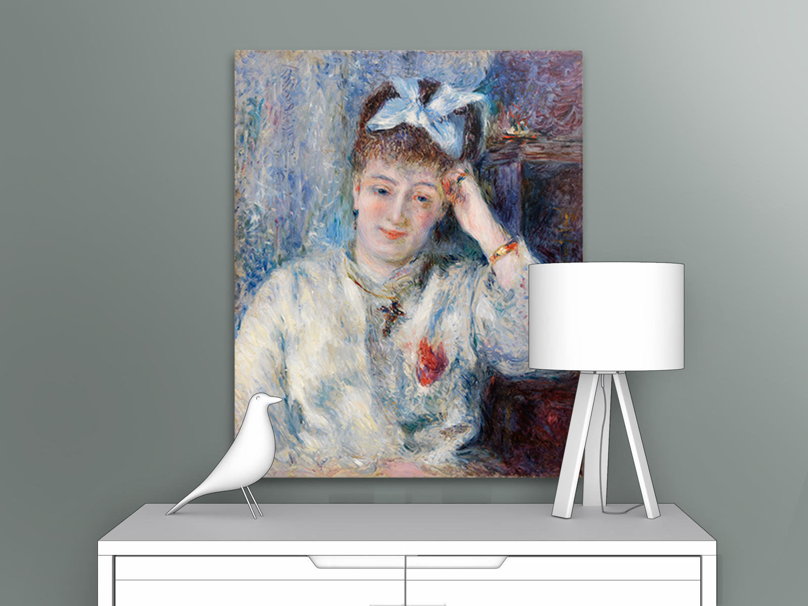 

Картина на холсте репродукция Огюста Ренуара "Портрет мадемуазель Мари Мюрер" 79х98 см, Портрет мадемуазель Мари Мюрер