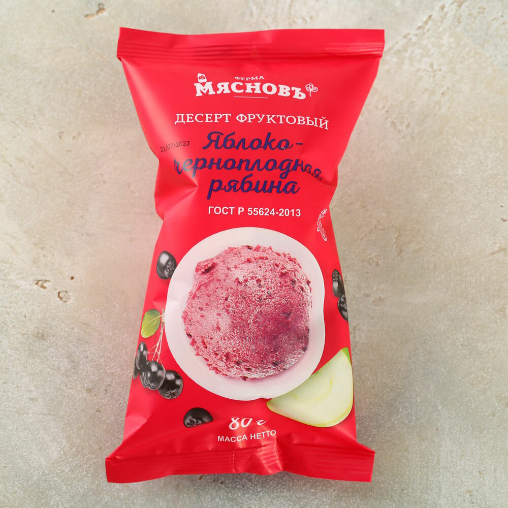 Сорбет МясновЪ ФЕРМА Яблоко-черноплодная рябина ГОСТ 80 г