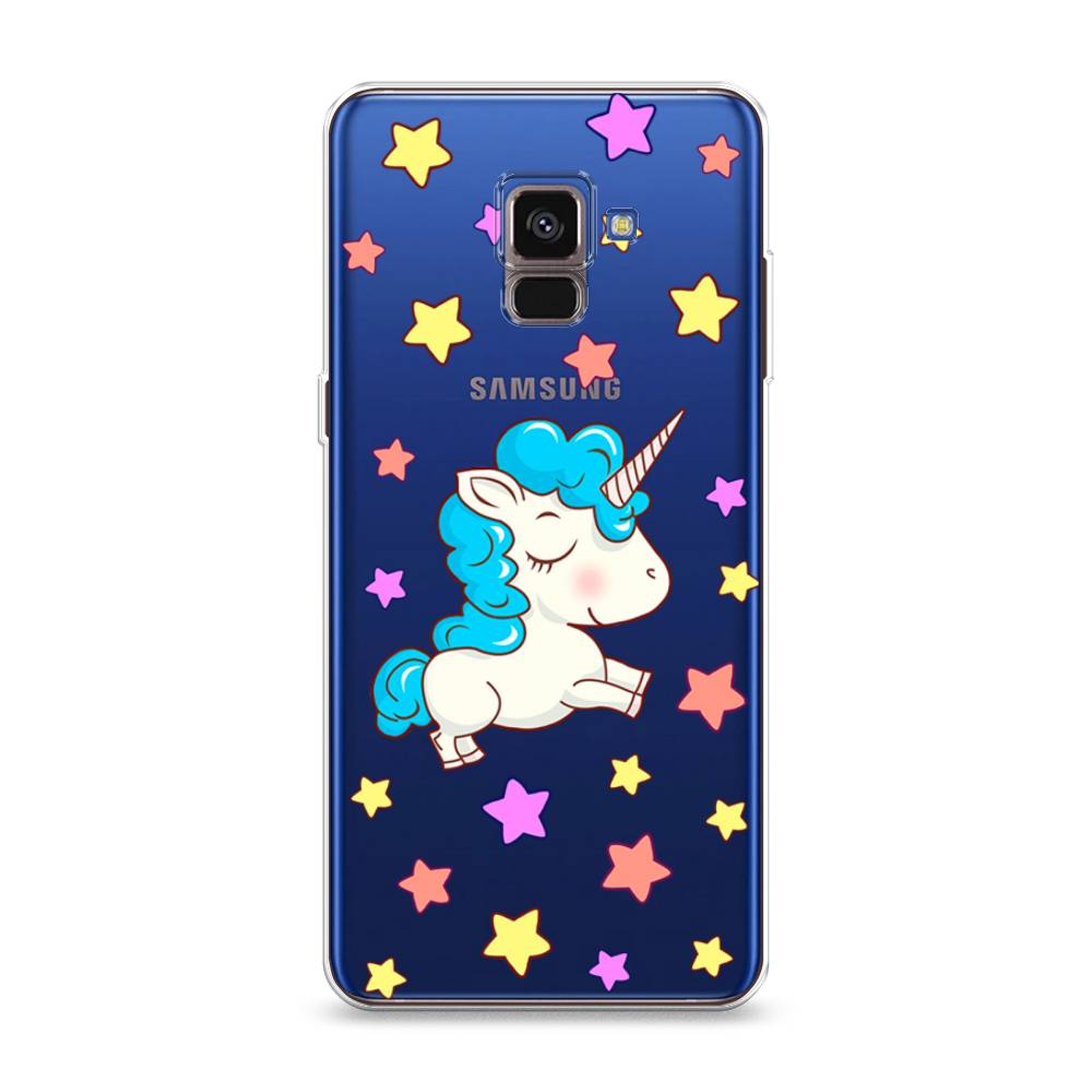 

Чехол Awog на Samsung Galaxy A8 2018 "Звездный единорог", Разноцветный, 25450-2