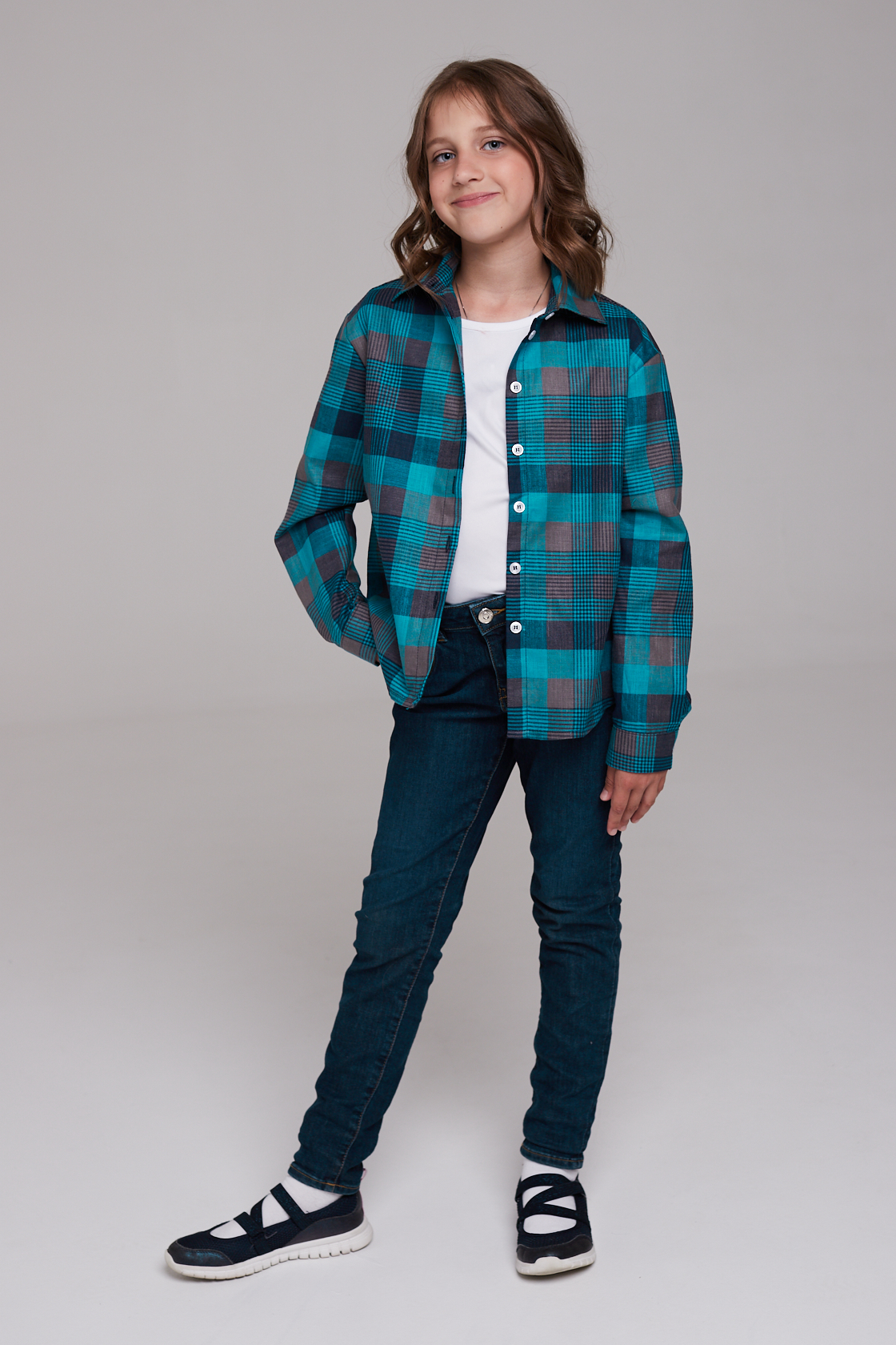

Рубашка детская NoBrand RUB-Kids-Kletka-B, бирюзовый, 128, RUB-Kids-Kletka-B