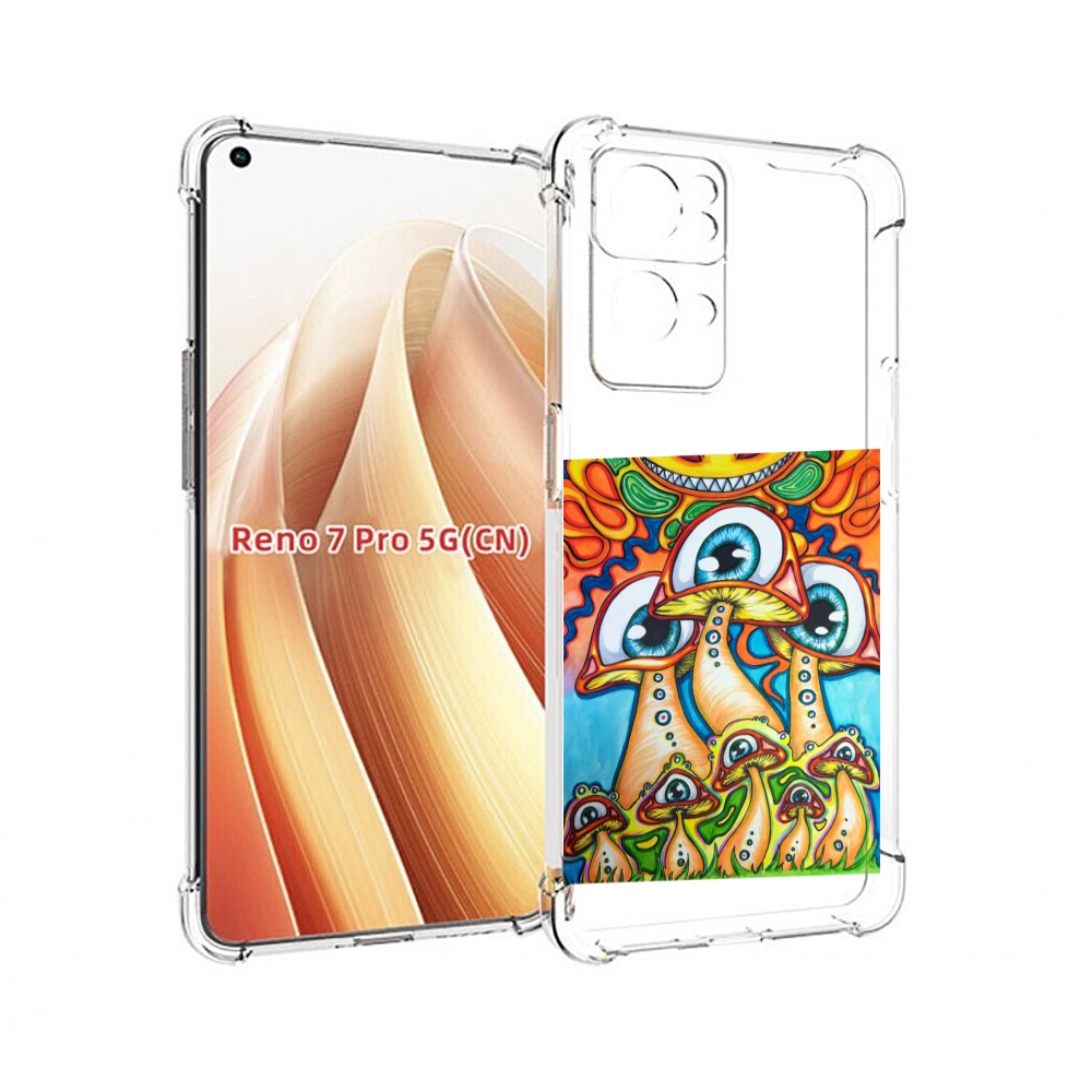 

Чехол MyPads грибы с глазами для OPPO Reno7 Pro 5G, Прозрачный, Tocco