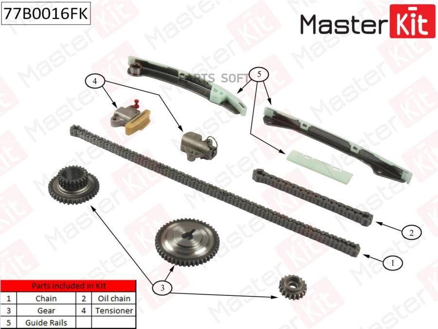 

К-Т Грм Masterkit 77b0016fk Nissan: Qashqai 2.0 Mr20de 07- MasterKit арт. 77B0016FK