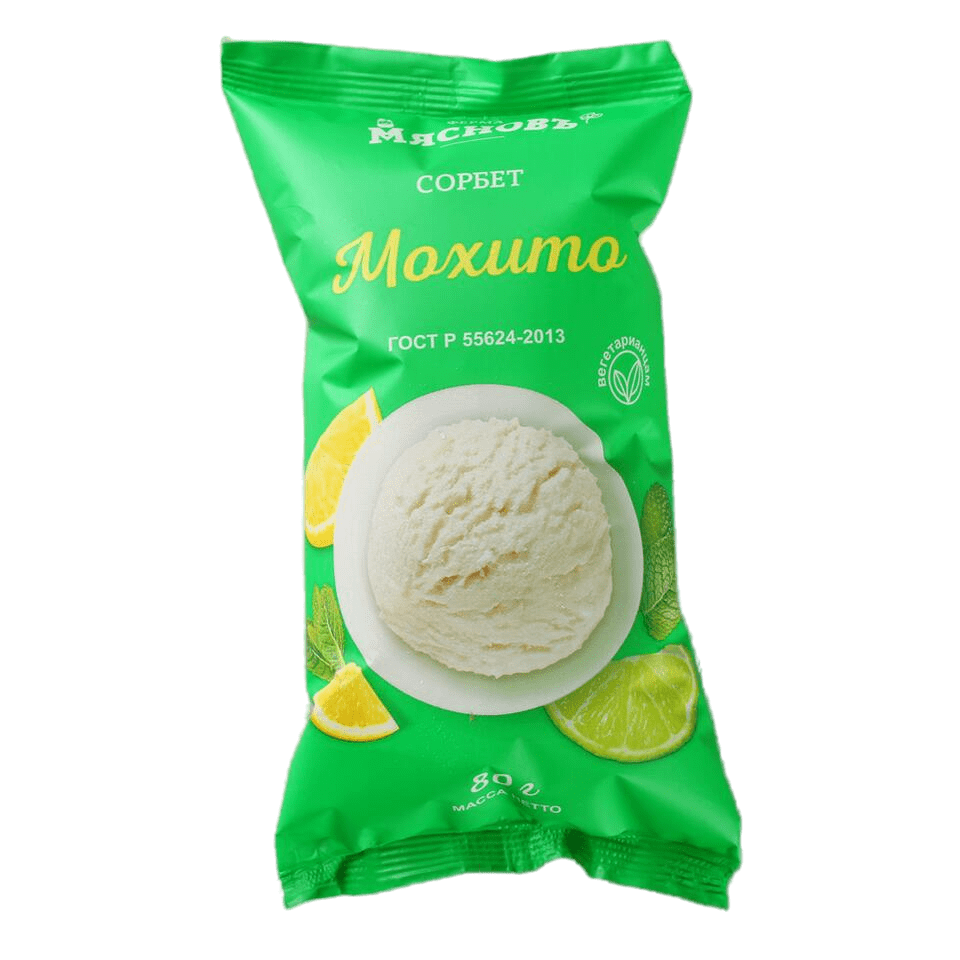 

Сорбет МясновЪ ФЕРМА Мохито лимон-лайм с мятой ГОСТ 80 г