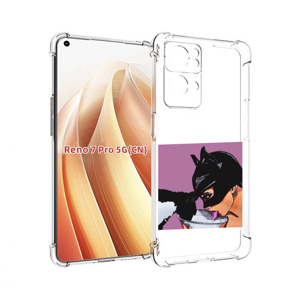 

Чехол MyPads девушка с котом пьют молоко женский для OPPO Reno7 Pro 5G, Прозрачный, Tocco